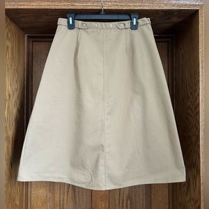 70s MH Selections Mid Length Tan Adjustable Waist Wrap Skirt